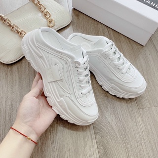 Giày Thể Thao Nữ - Giày Bata Trắng Thời Trang Đế Độn 5p - Giày Đạp Gót Đế Độn