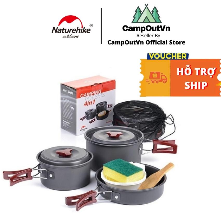 Bộ nồi nấu ăn Naturehike Campoutvn cắm trại dã ngoại NH15T203-G A426