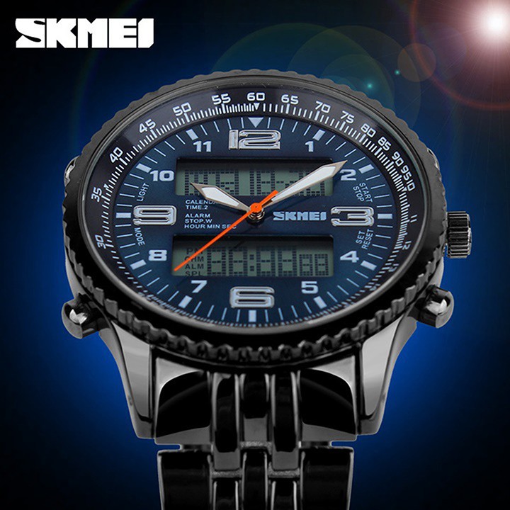 Đồng hồ nam SKMEI 1032 Mặt tròn dây thép đúc không gỉ Bán lẻ giá sỉ