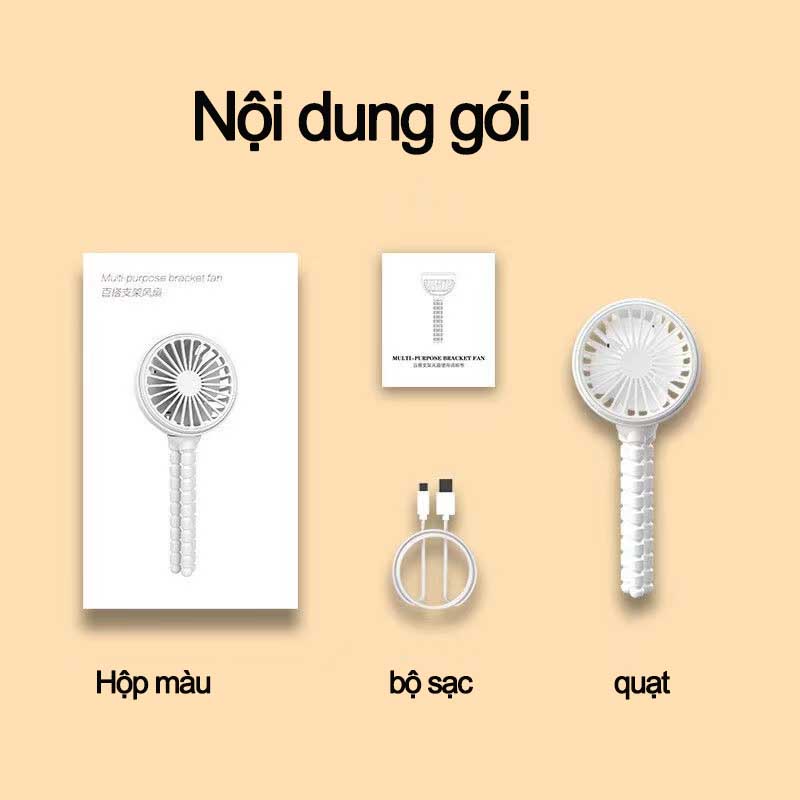 Quạt Mini | Quạt Kẹp Bàn Thích hợp cho dân Văn Phòng, Xoay 360 độ, Kẹp chắc chắn – Siêu Mát Quạt mini tích điện cầm