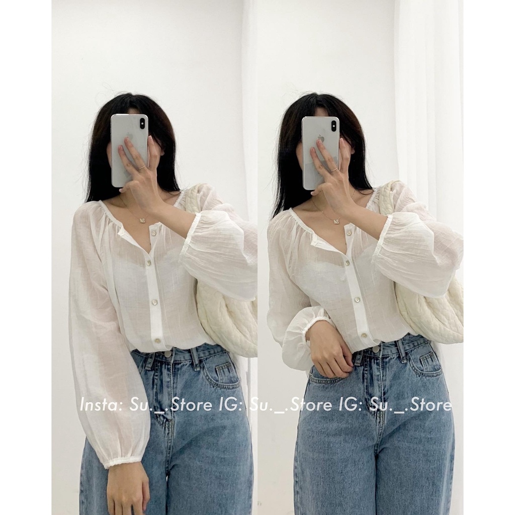 Áo sơ mi đũi mềm cổ tròn tay bo A2357 SUSTORE