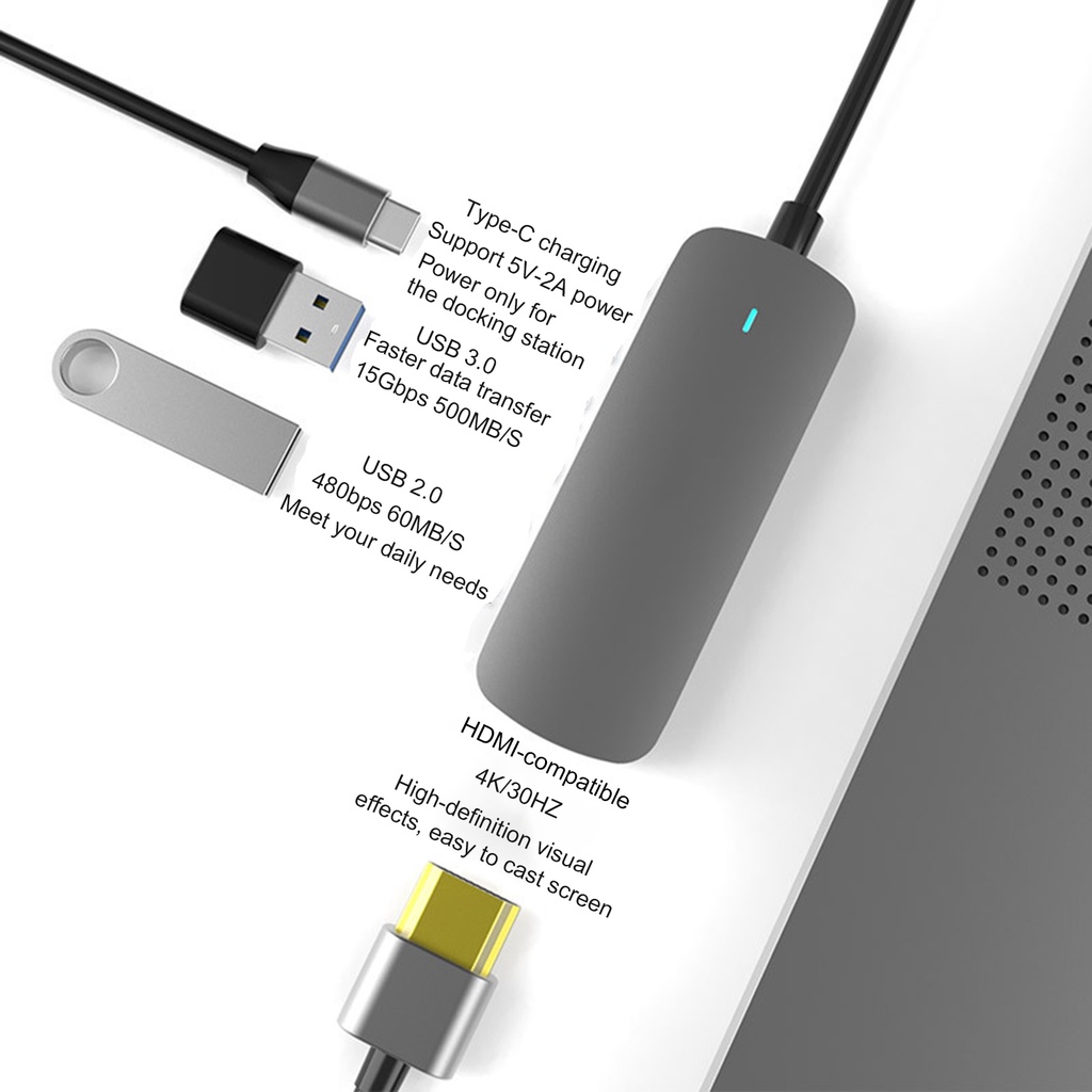Đế sạc mở rộng cổng USB Type-C HDMI cho Windows 7/8/8.1/10
