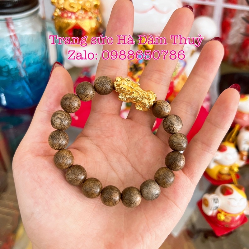 Vòng tay Trầm Hương mix Tỳ Hưu Tài Lộc 6ly, 8ly, 10ly Tặng kèm hộp đựng 🍀🍃🍀