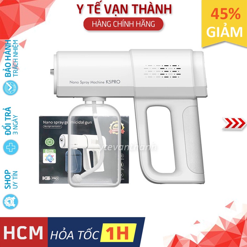 ✅ Máy Phun Sương Nano Khử Khuẩn Cầm Tay- K5 Pro, Xịt Cồn Sát Khuẩn Hiệu Quả -VT0787