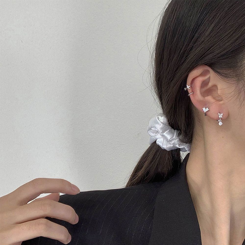 Khuyên tai dạng vòng hình học phong cách Hàn Quốc thanh lịch cho nữ