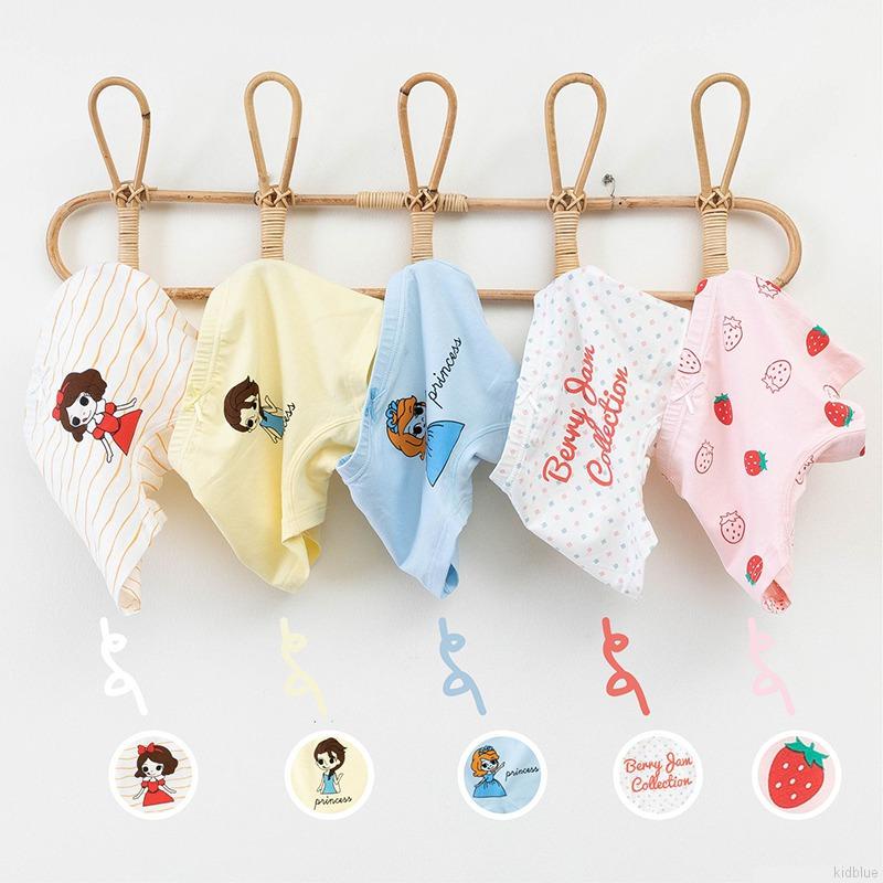 Bộ 5 quần lót boxer họa tiết hoạt hình xinh xắn dành cho bé gái