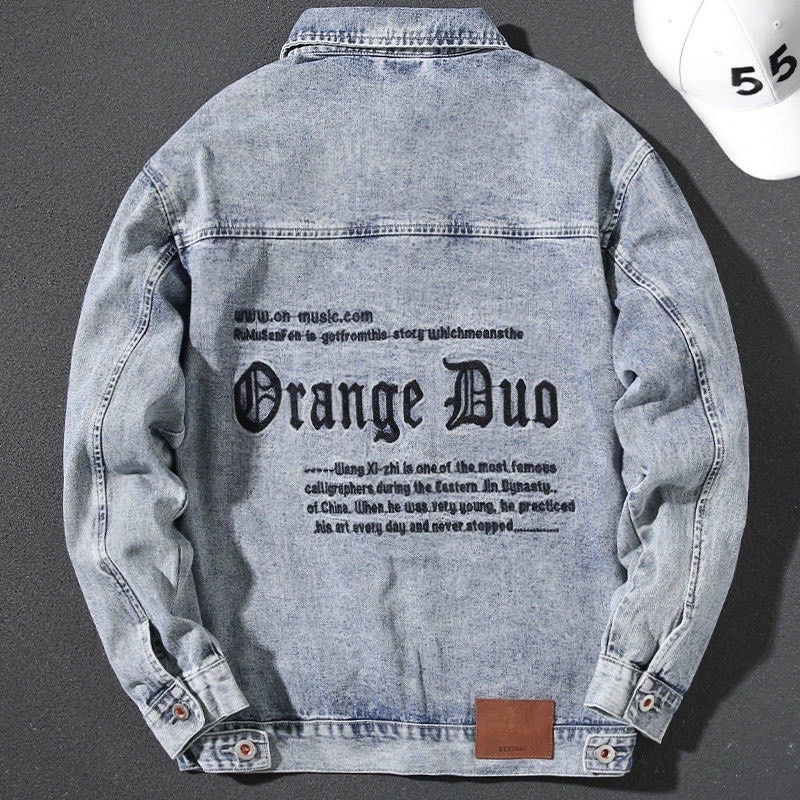 Áo khoác jean nam vải bò cao cấp lên dáng hình thật