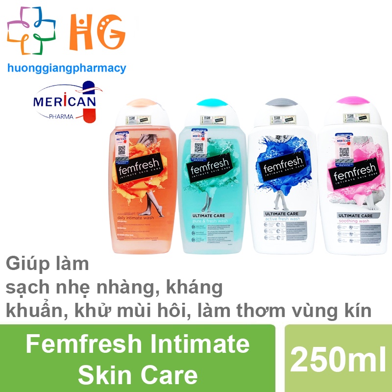 Dung dịch vệ sinh phụ nữ Femfresh Nước rửa phụ khoa Gel vệ sinh làm sạch nhẹ nhàng kháng khuẩn Chai 250ml