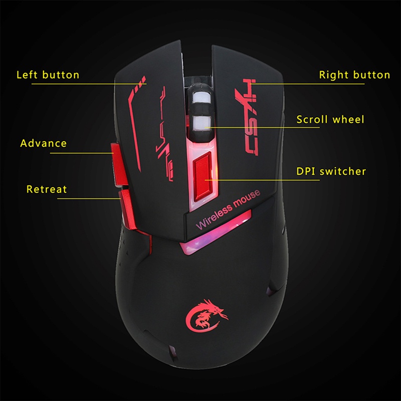 Chuột Quang Không Dây Chơi Game 7200DPI 7200DPI