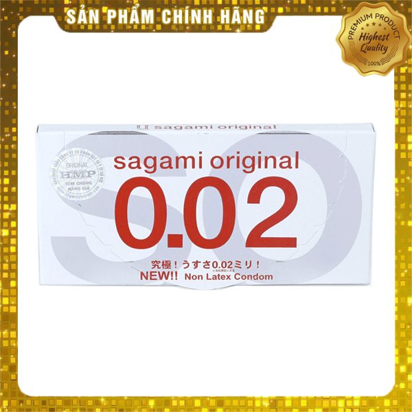 Bao cao su siêu mỏng hộp 2 chiếc Sagami ORIGINAL 0.02