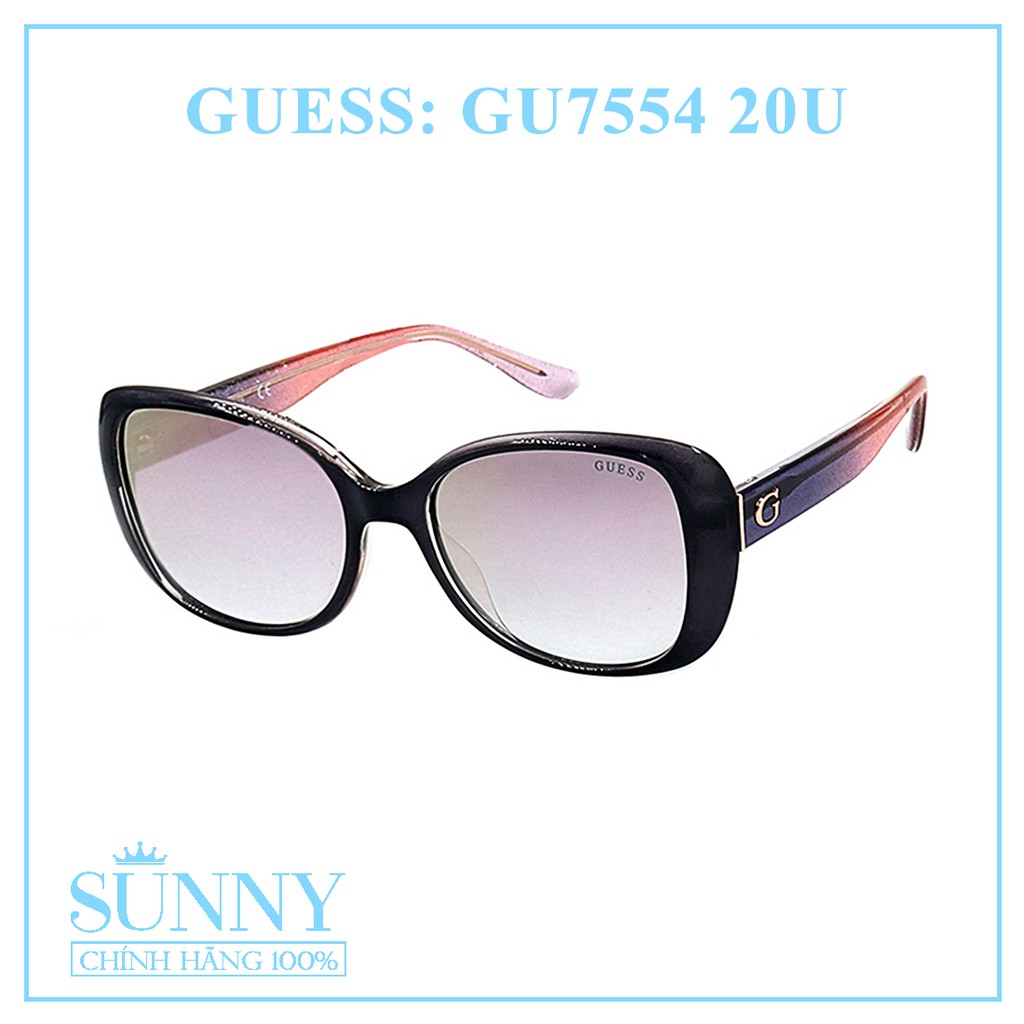 Kính mát thời trang Guess GU7554 nhiều màu chính hãng, thiết kế dễ đeo bảo vệ mẳt