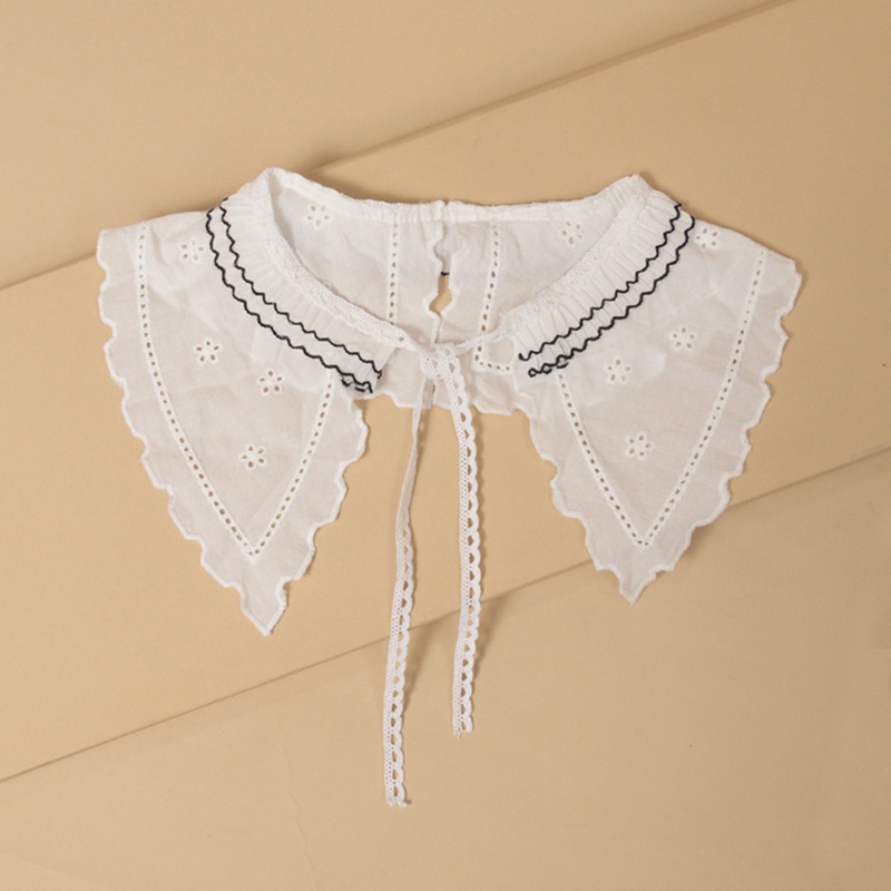 Cổ Áo Giả Thêu Hoa Trang Trí Phối Bèo Xinh Xắn