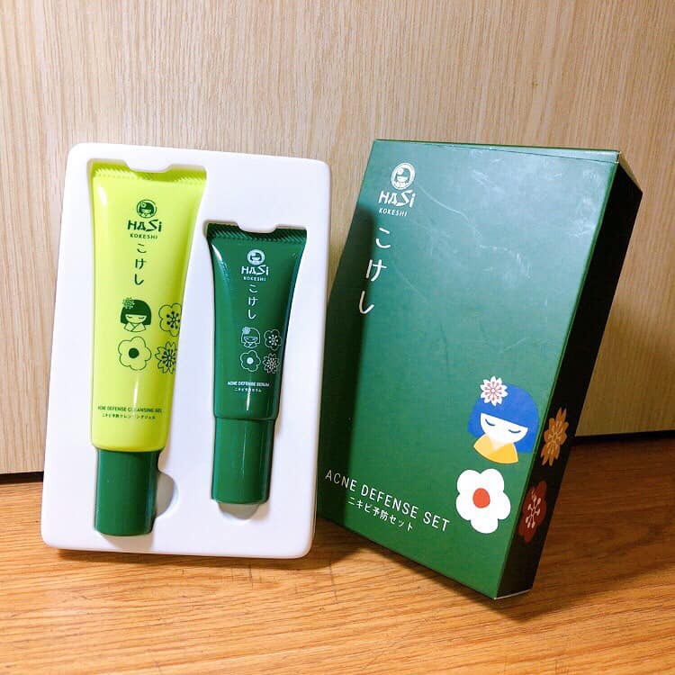 BỘ SẢN PHẨM DÀNH CHO DA MỤN SERUM &amp; GEL RỬA MẶT HASI KOKESHI PUREDOLL ANTI - ACNE SET CHÍNH HÃNG - 8949