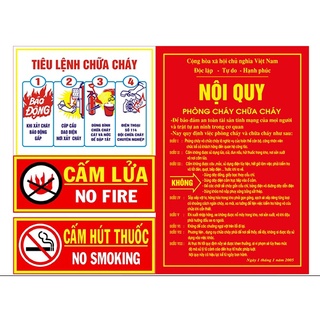 Bộ nội quy tiêu lệnh PCCC (4 tấm) - HÀNG LOẠI 1 - CHỐNG RỈ