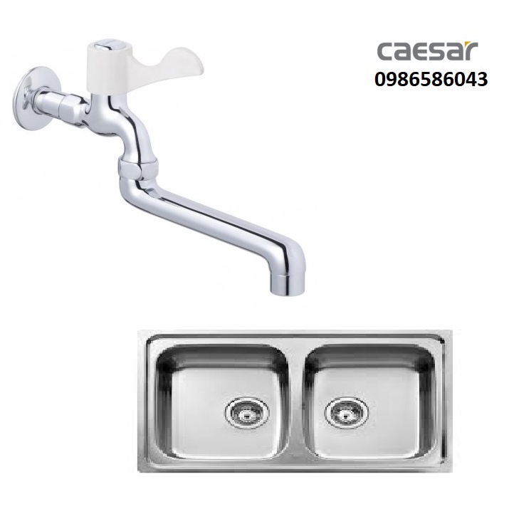 Vòi Lạnh Gắn Tường CAESAR WL027C, Dùng Bồn Rửa Chén, Rửa Bát, Chậu Giặt Quần Áo