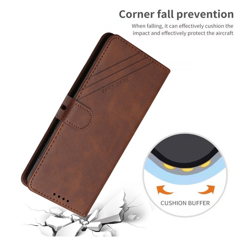 Bao Da Điện Thoại Da Bò Màu Trơn Dạng Ví Nắp Lật Có Ngăn Đựng Thẻ Cho iphone 7 8 Plus X Xs XR 11 Pro Max Ốp