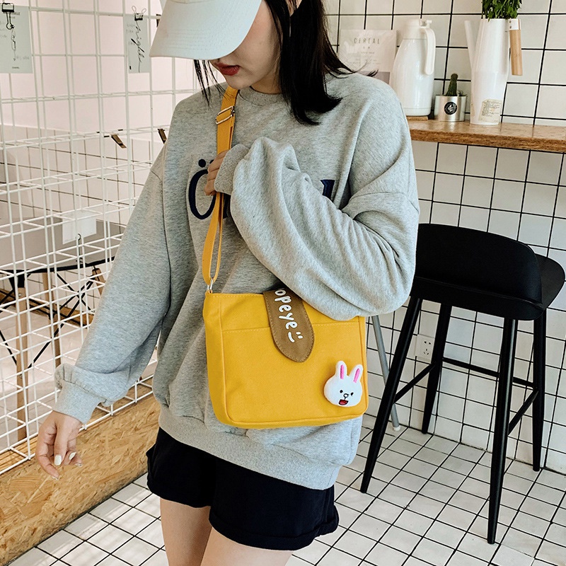 ENVIROSAX Túi đeo vai vải canvas in chữ thời trang trẻ trung cho nữ