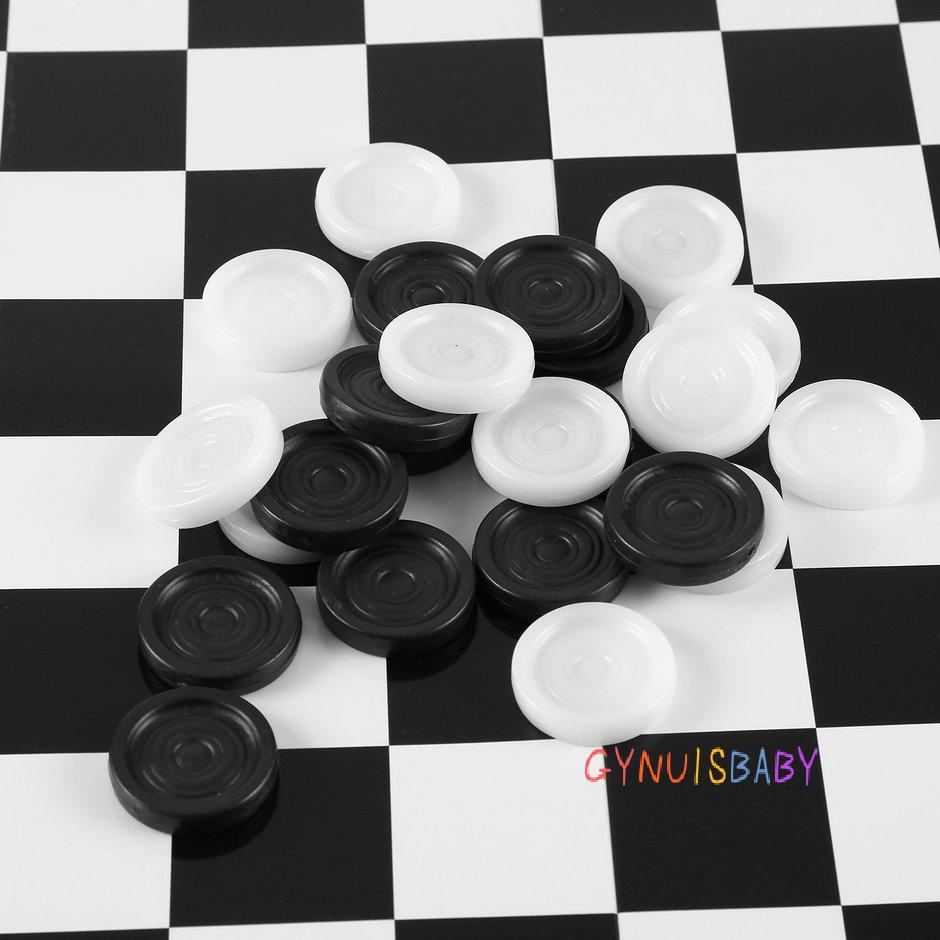 Plastic Checkers/Draughts Folding Chessboard International Chess Set Game Toy