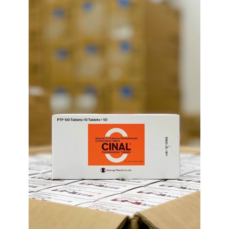 Viên uống Vitamin C trắng da, mờ thâm nám Cinal C 100 viên Nhật Bản