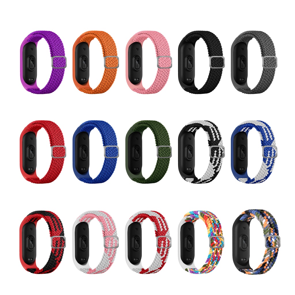 Dây Đeo Nylon Co Giãn Điều Chỉnh Được Cho Mi Band 5 / 6 / 7 / 5 / 6 / 7