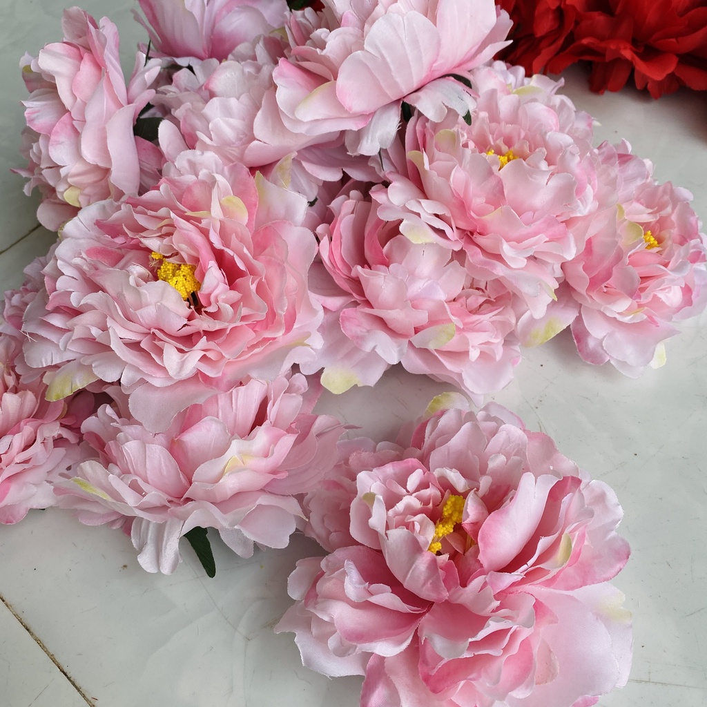 1 đầu hoa mẫu đơn bông mẫu đơn 13cm nguyên liệu làm trâm làm trang sức cổ trang