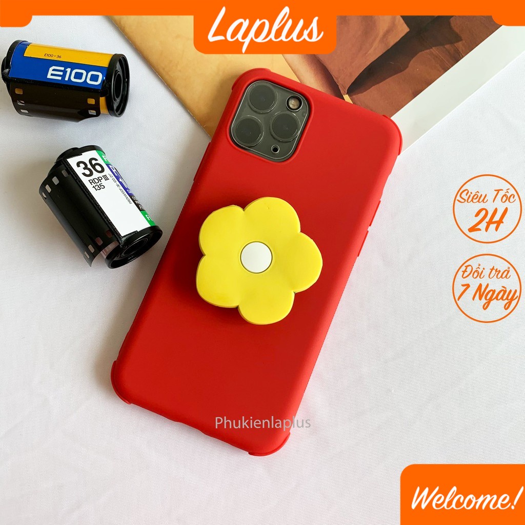 Ốp Iphone chống bẩn nhựa dẻo nhám có giá đỡ / ring màu đỏ dành cho Ip 11 / 11 Pro / 11 Promax / 12 / 12 Pro / 12 Promax