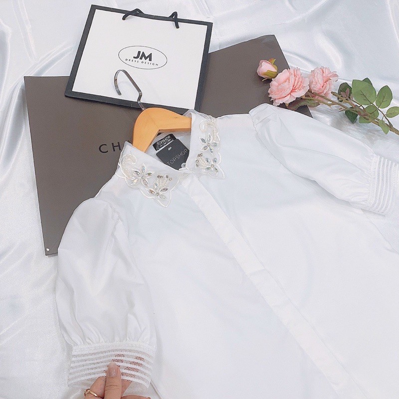 [Mã FASHIONWM19 hoàn 15% tối đa 30k xu đơn 150k] BÁN SỈ ÁO SƠ MI CỔ REN ĐÁ MÀU TRẮNG CHO NỮ | BigBuy360 - bigbuy360.vn