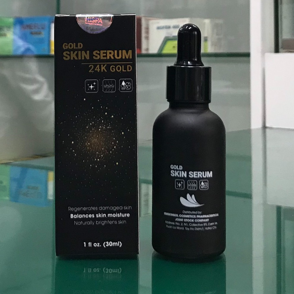Serum Hispa Gold skin 24k – Tinh chất vàng giúp da trắng sáng,mịn màng, ngăn ngừa lão hóa (30ml)