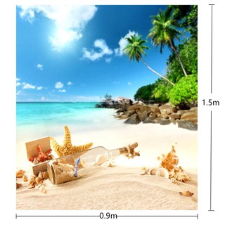 Phông Nền Chụp Ảnh Hình Bầu Trời Biển 3C 3X5Ft