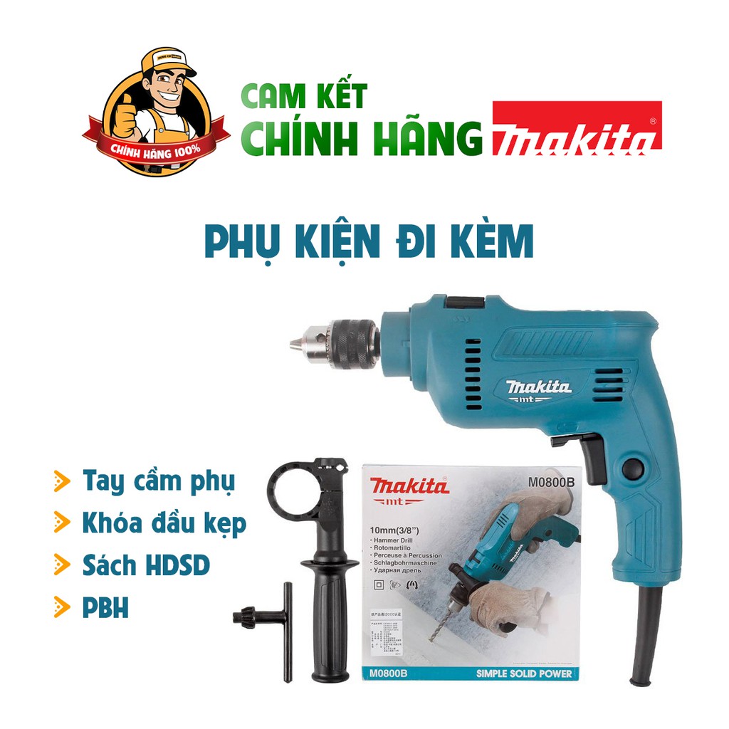 Máy khoan cầm tay mini,Máy khoan Makita chính hãng m0800b 10mm.