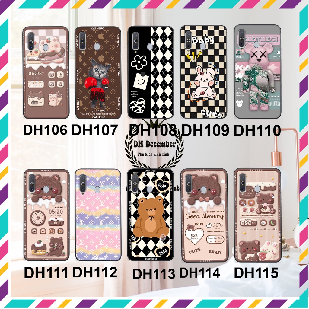 Ốp lưng Samsung Galaxy A8S / A9 PRO 2019 in hình 3D GẤU HỒNG-GẤU BE3R -XINH XẺO CỰC ĐẸP