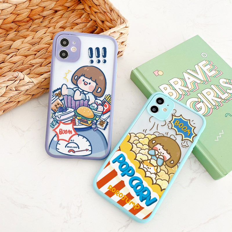 Ốp lưng iphone Roro Snack nhám viền nổi cong 5/5s/6/6plus/6s/6splus/7/7plus/8/8plus/x/xr/xs/11/12/pro/max/plus/promax | BigBuy360 - bigbuy360.vn