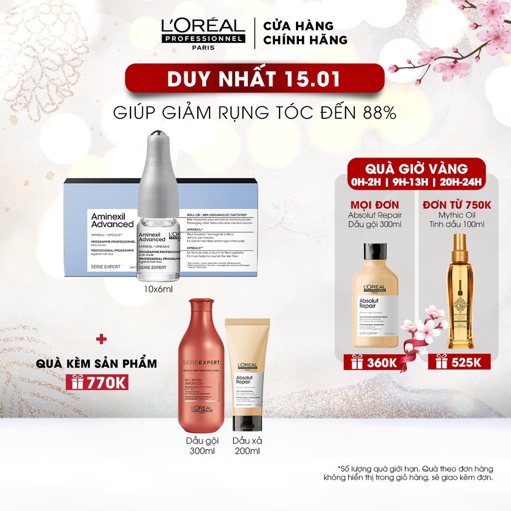 Tinh chất giảm rụng tóc L'Oréal Professionnel Aminexil Advanced 10x6ml