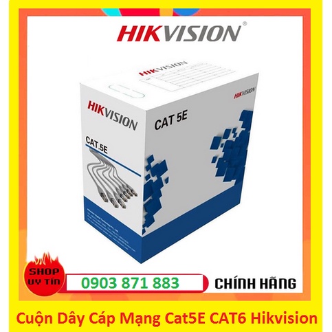 Cuộn Dây Cáp Mạng Cat5E Hikvision 8 Lõi Đồng Nguyên Chất Cuộn 305M - Chuyên Dụng Cho CAMERA IP
