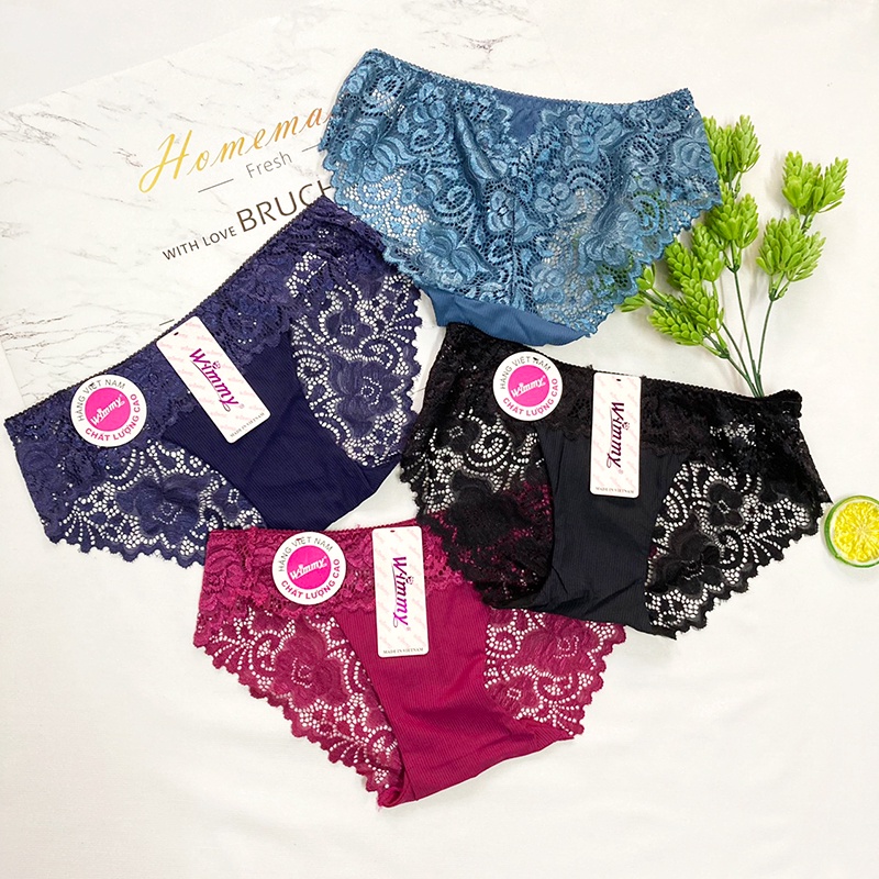 Quần lót nữ trước phối ren và sau mềm mịn - QL111
