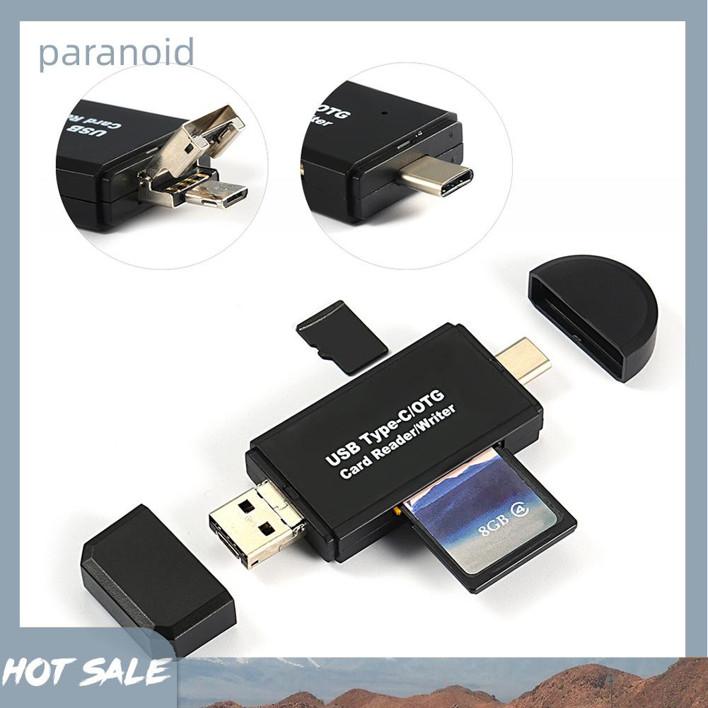 Đầu Đọc Thẻ Nhớ 3 Trong 1 Type-C USB Micro OTG | BigBuy360 - bigbuy360.vn