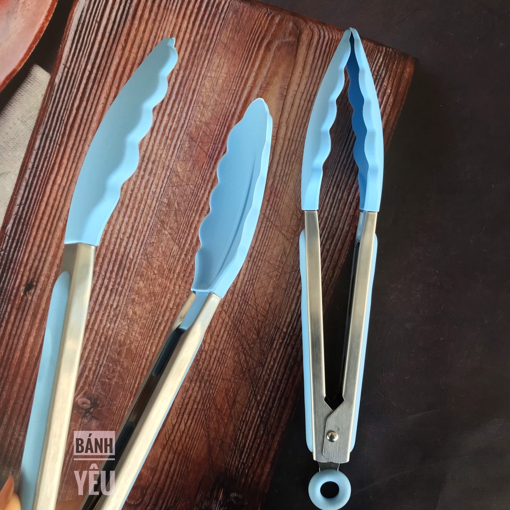 Cây Gắp Silicon Thép Không Gỉ 9in/ Kẹp Gắp Silicon Cao Cấp - DC112