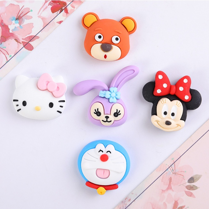 Charm mặt Kitty, thỏ tím, Mickey, Doremon cho các bạn trang trí kẹp tóc, dán Jibbitz, vỏ ốp điện thoại, DIY