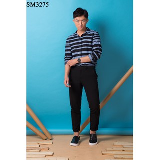 Áo sơ mi nam sọc xanh + đen