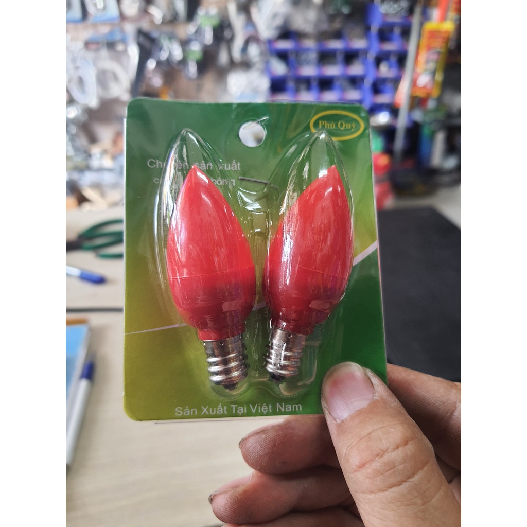 Đèn trái ớt led quả nhót dùng cho bàn thờ ông địa thần tài