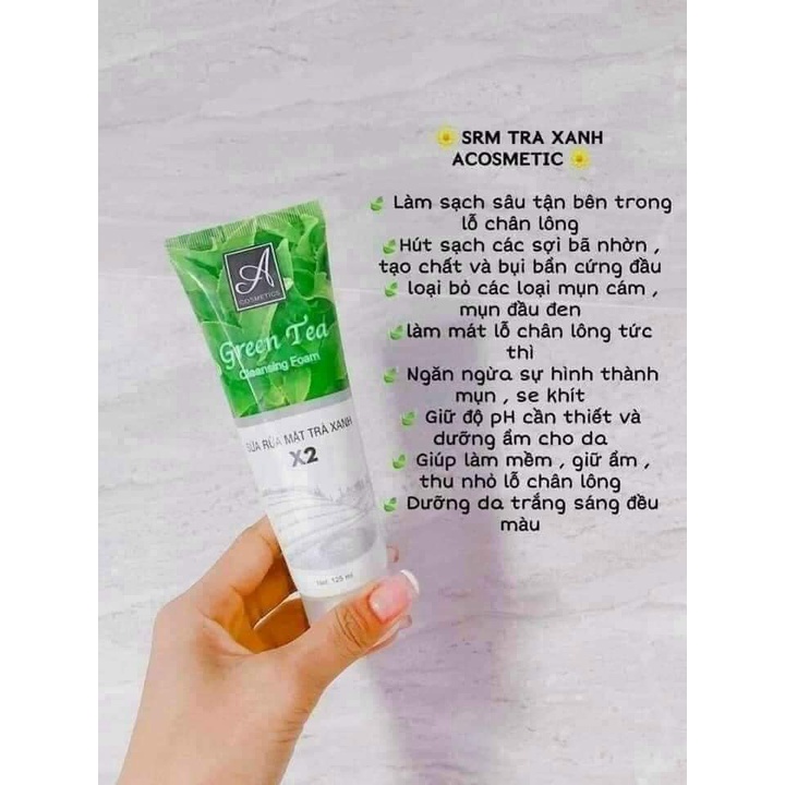 Sữa Rửa Mặt Trà Xanh X2 A Cosmetics - Mỹ Phẩm Phương Anh 125ML