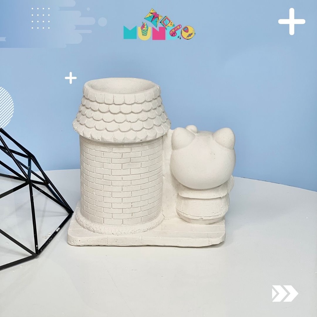 Tượng tô màu (có màu cọ) cao cấp chọn mẫu SIZE X ỐNG BÚT HELLOKITTY, tượng thạch cao MUNDO