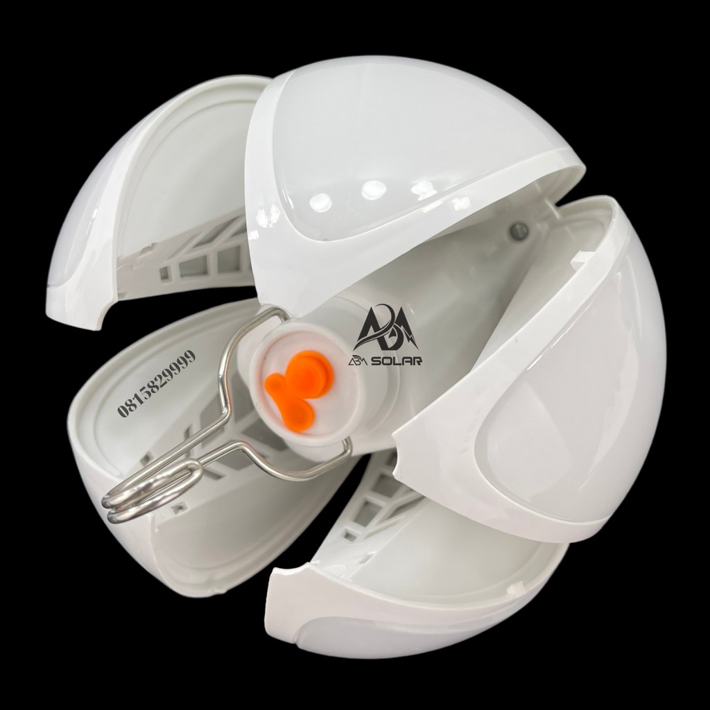 Bóng Đèn Tích Điện 300W LED Bulb Hình Cầu, Gấp Xoè 5 Cánh, Móc Treo - Vinda-ABM