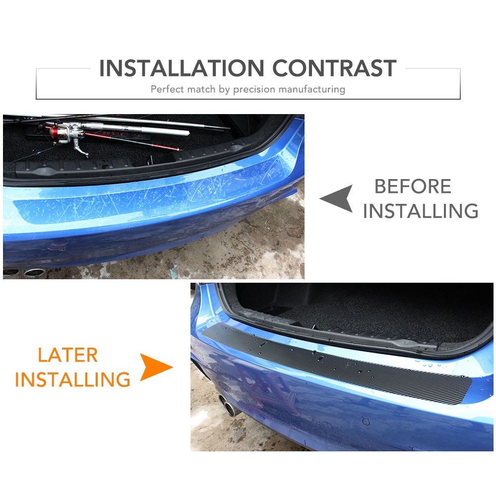 Miếng Dán Sợi Carbon 90 * 8.8cm Bảo Vệ Cản Sau Xe Hơi