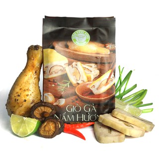 Giò gà nấm hương Nấm Tươi Cười (240g) - Nấm hương thơm lừng và thịt gà nguyên miếng tươi ngon