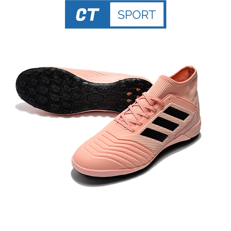 Giày đá bóng TQ Predator 18.3 CTSPORT hồng vạch đen đế boost đen cao cổ TF