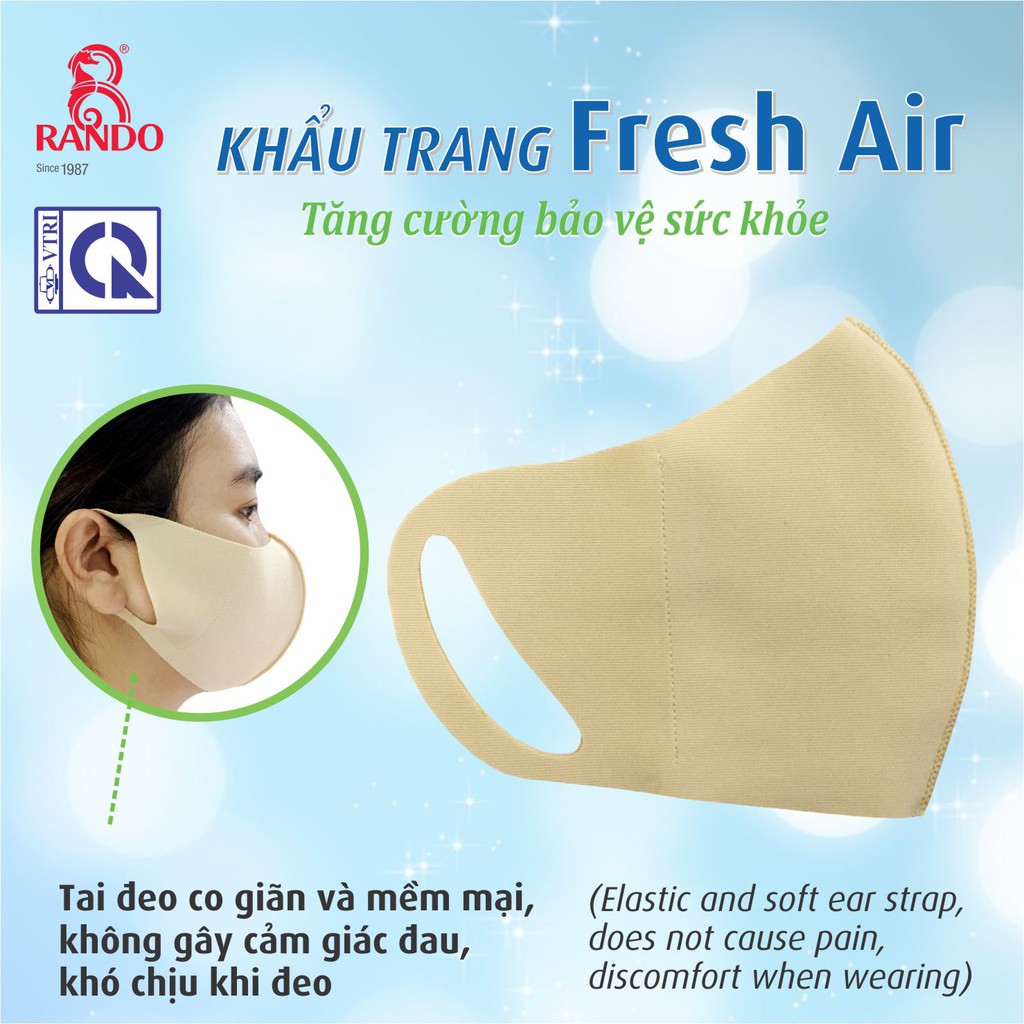 Khẩu Trang Fresh Air Rando Chính Hãng, Khẩu Trang Vải 2 Lớp Kháng Khuẩn Hàng Việt Nam Chất Lượng Cao, Có Thể Giặt Và Tái | BigBuy360 - bigbuy360.vn
