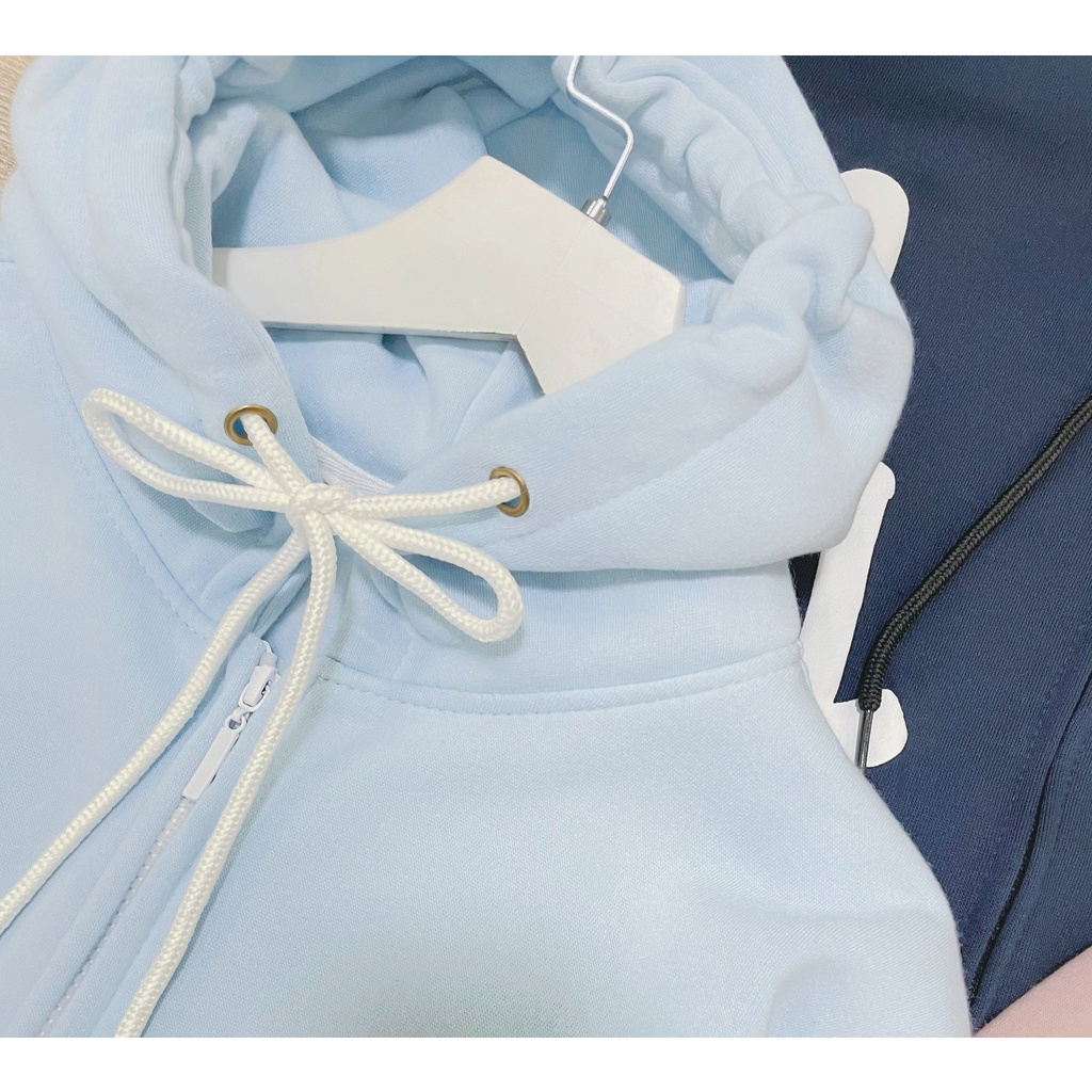 Áo Khoác dây kéo In chữ nổi 3 màu xinh Hồng/Xanh dương/Xanh đen Unisex nam nữ siêu đẹp (hình thật) tại TOP STORE