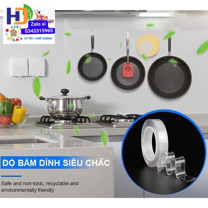 3m- Băng Keo 2 mặt Siêu Dính trong suốt dài 3m dán siêu chắc .