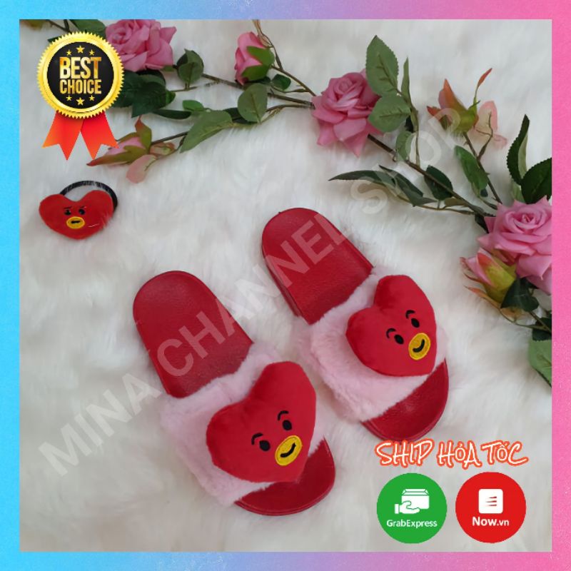 Dép Nhung hình BT21, dép mang trong nhà hình BT21 êm chân dành cho các ARMY
